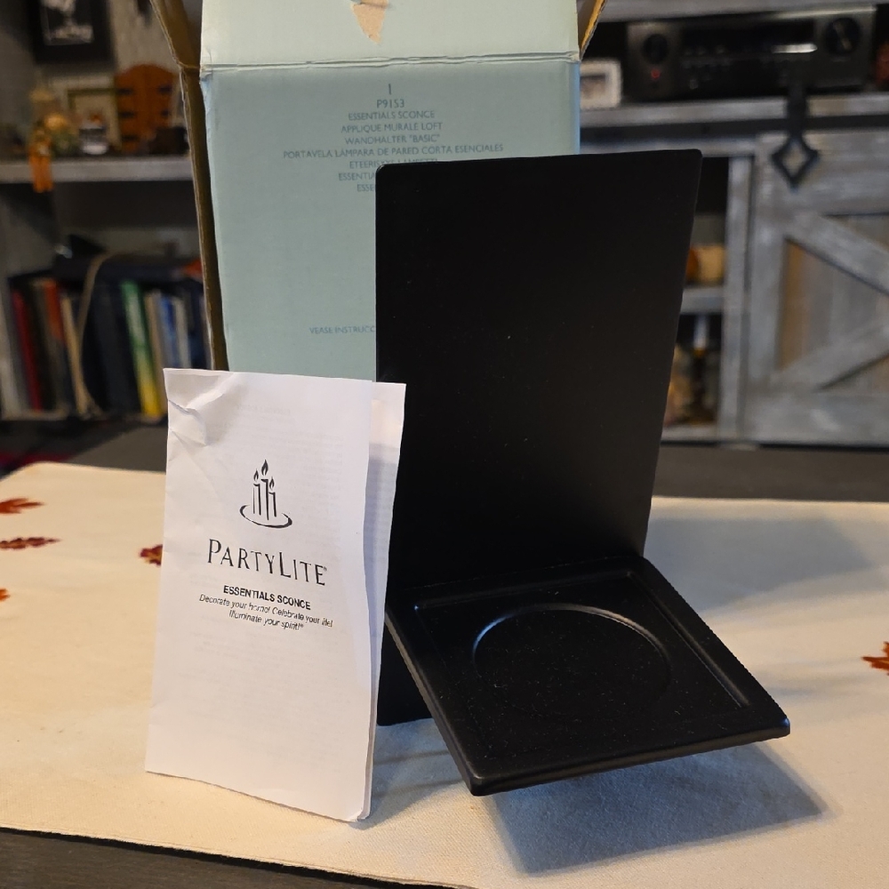 2 PartyLite Elegant Black Candle Holders - Brand New